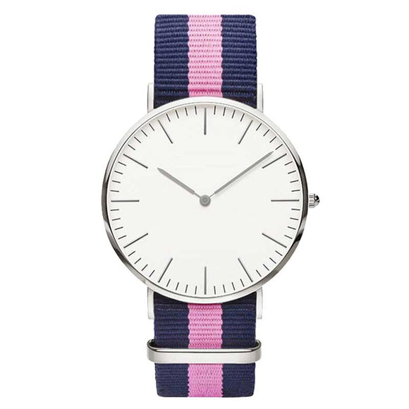 Navy-Pink Slim Quartz Watch