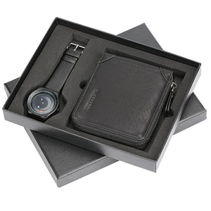 Turnable Watches & Black Zip Wallet