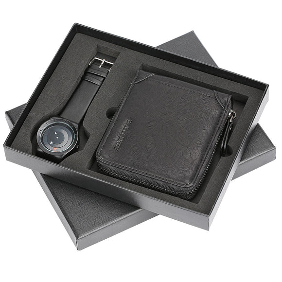 Turnable Watches & Black Zip Wallet